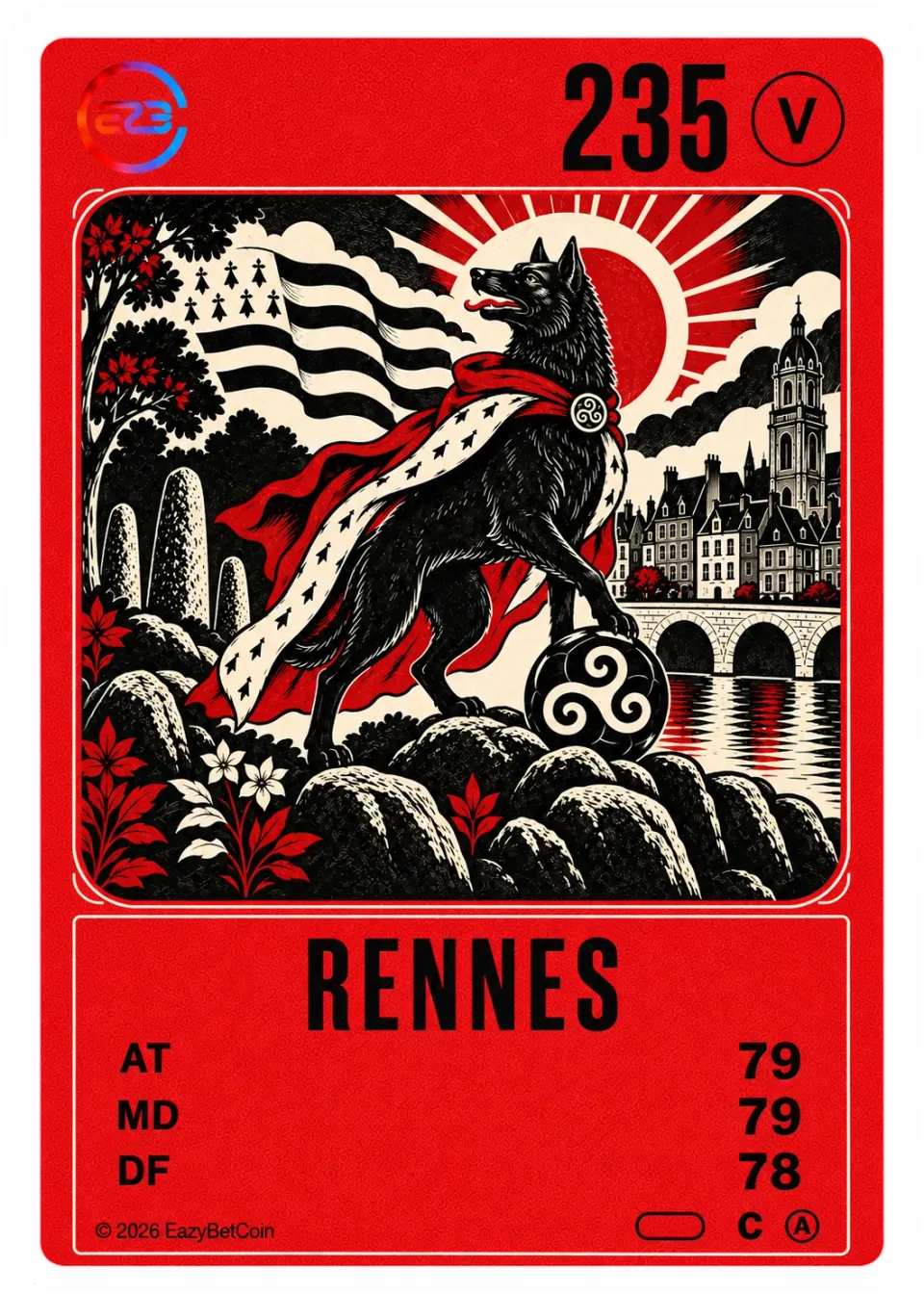 Karte Rennes, gewöhnlich, Kollektion Alpha
